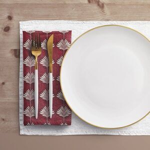 NWT Porter Anna- Crimson & Cream  Cotton Napkin 4-set, Deco